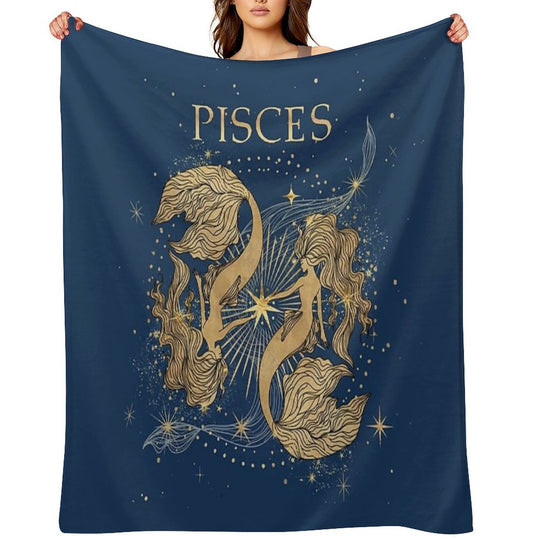 Pisces Zodiac Woman Lightweight Throw Blanket