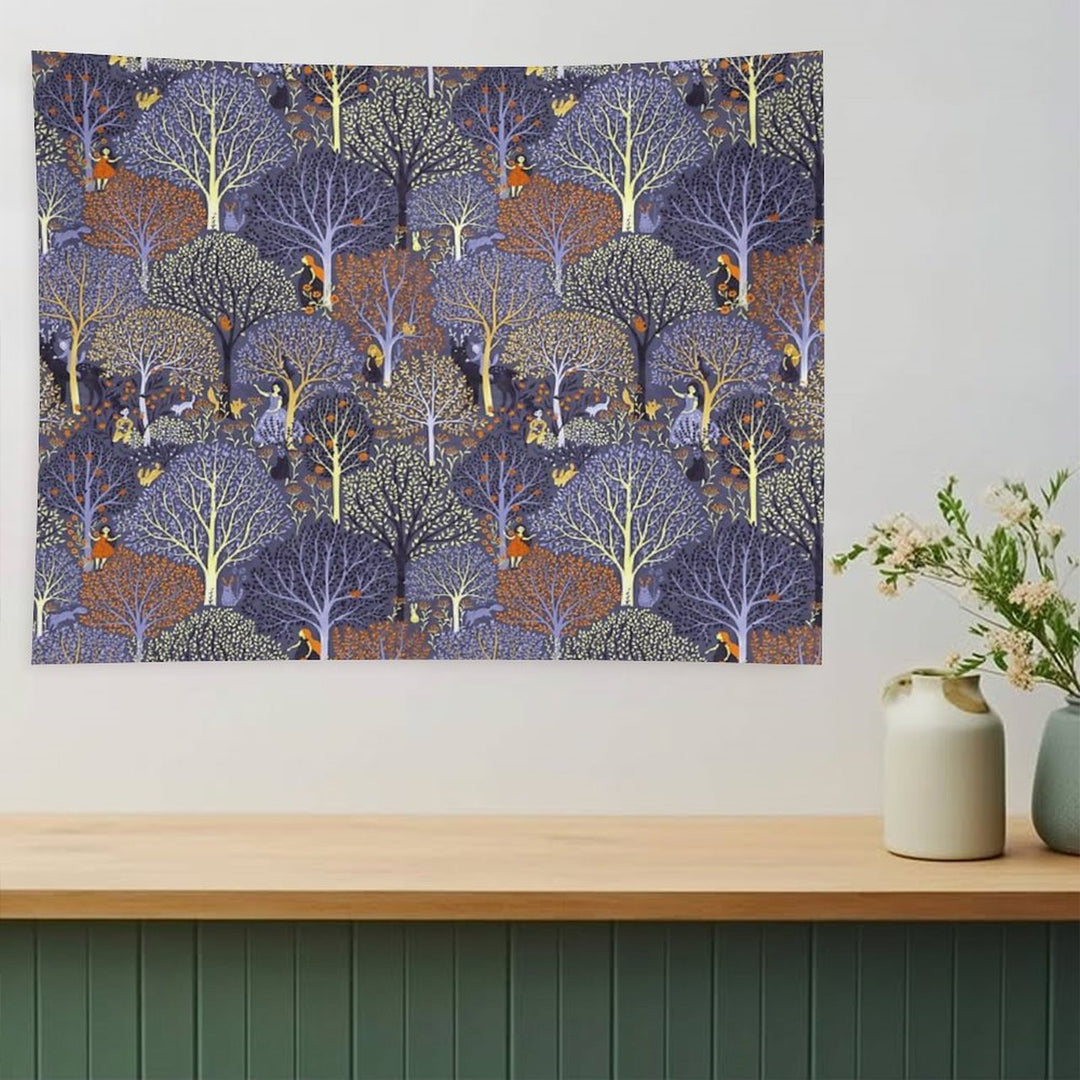 Magical Forest in Blue Tapestry