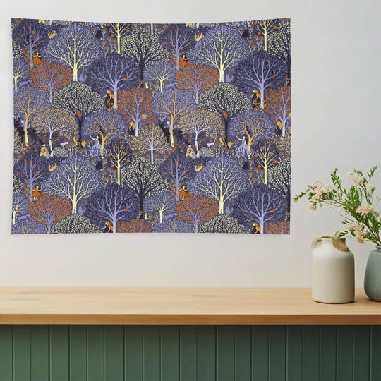 Magical Forest in Blue Tapestry
