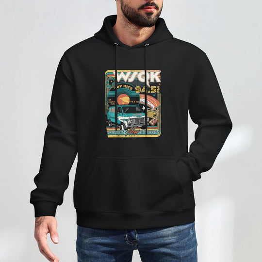 Stranger Things Season 5 WSQK Hawkins New Hitmaker Retro Moisture-Wicking Hoodie