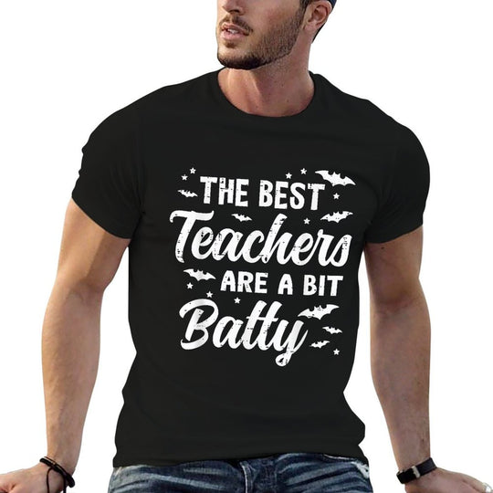 Halloween Best Teachers A Bit Batty Funny Costume Men Women  Tagless Design T-Shirt