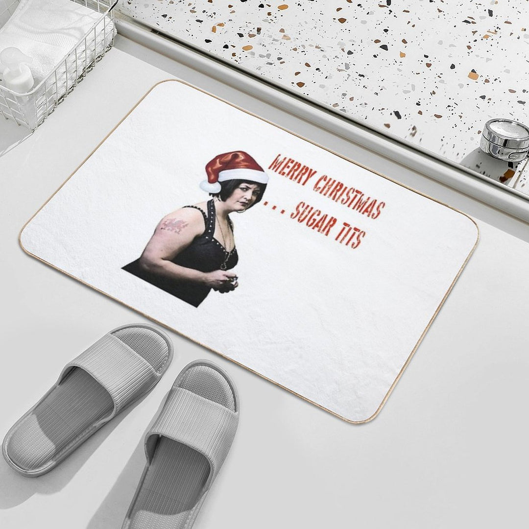 Merry Christmas Sugar Tits  Anti-Trip Bath Mat