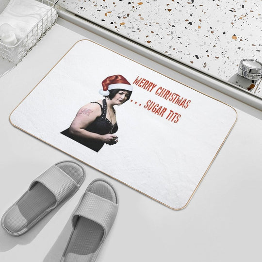 Merry Christmas Sugar Tits  Anti-Trip Bath Mat