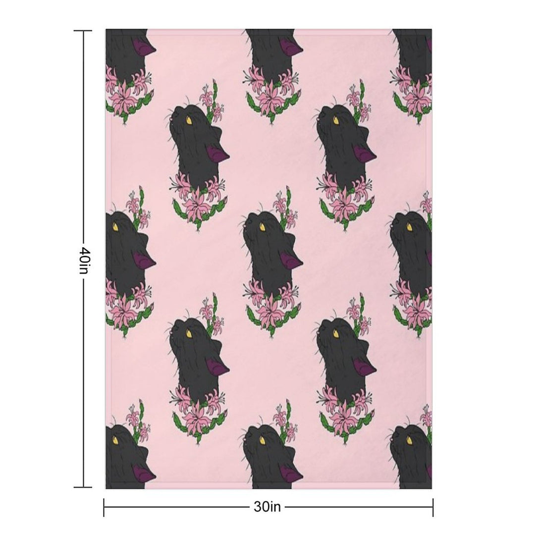Christmas Cacti Floral Cat Bea All-season Throw Blanket