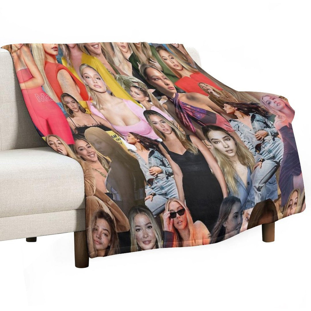 Madelyn Cline Super Fine Beautiful Actress Aesthetic Collage - 1 Anti-pilling Throw Blanket