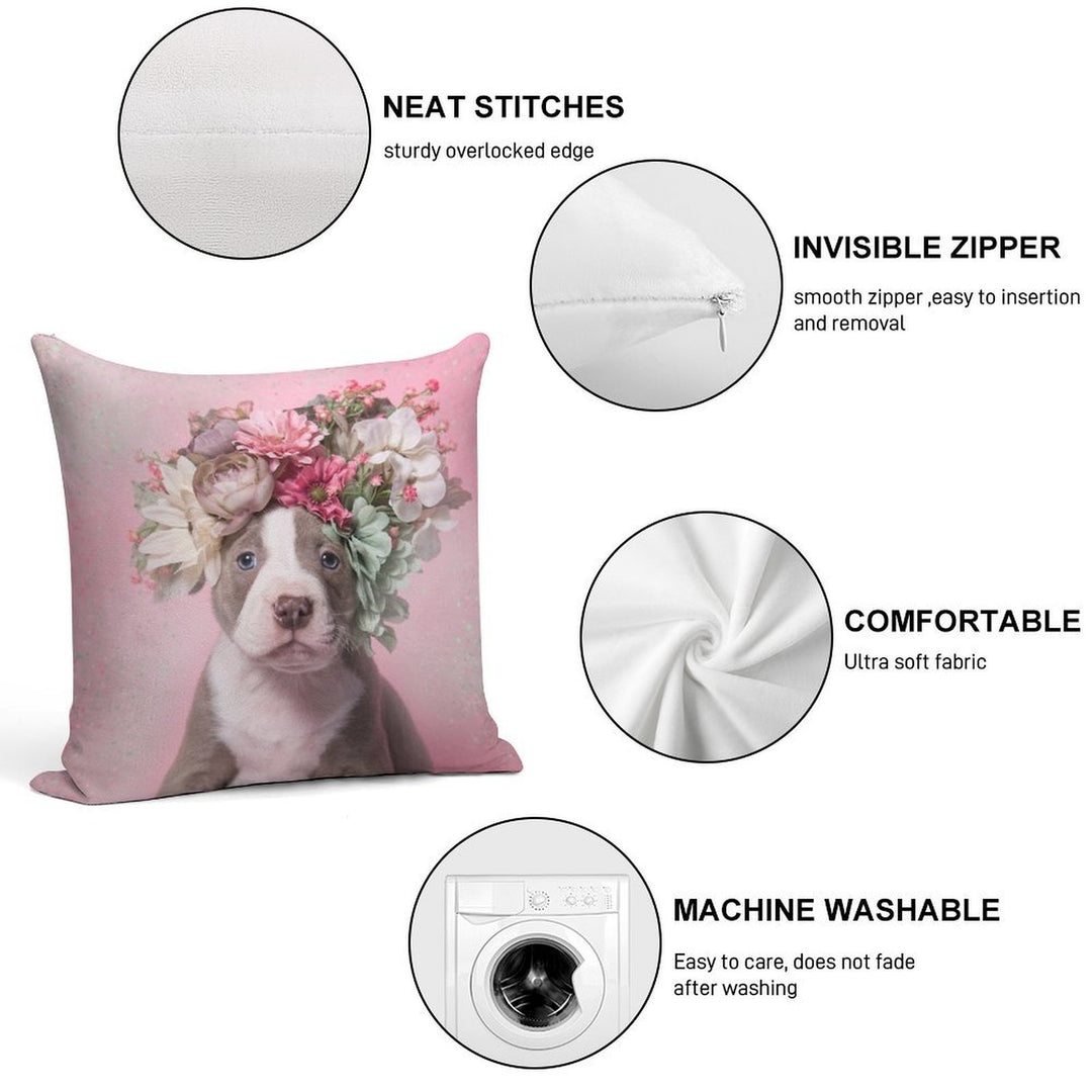 Flower Power, Frito Soft Hidden Zipper Throw Pillow