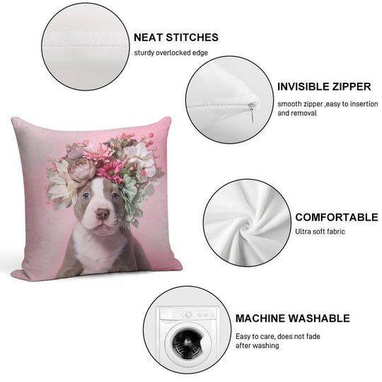 Flower Power, Frito Soft Hidden Zipper Throw Pillow