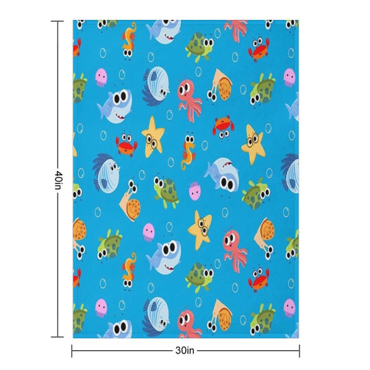 Finny The Shark Pattern 01 Premium Throw Blanket