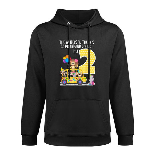 The Wheels On The Bus 2nd Birthday 2 Yrs Old Family Matching Moisture-Wicking Hoodie