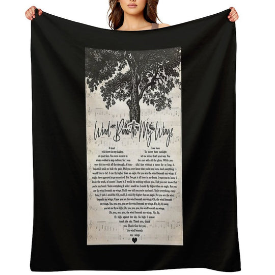 Bette Midler - Wind Beneath My Wings Lyrics Wall Art Gift Durable Throw Blanket