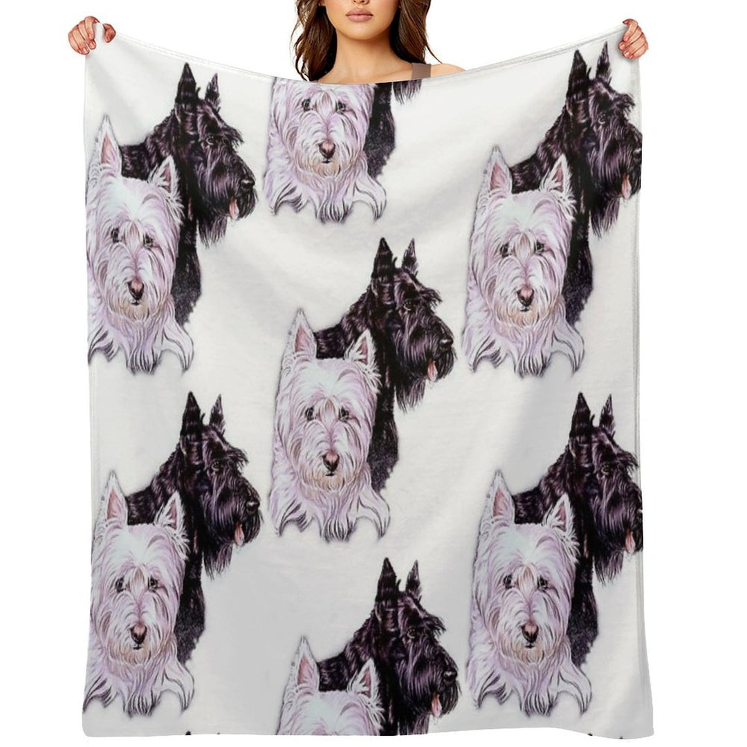 Scotty And Westie Gallimaufry Plush Throw Blanket