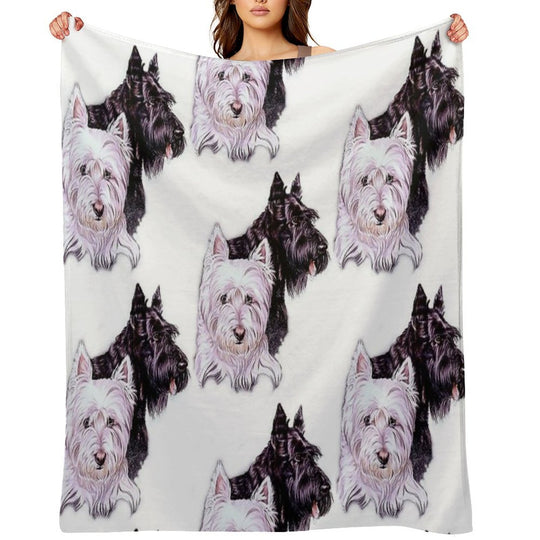 Scotty And Westie Gallimaufry Plush Throw Blanket