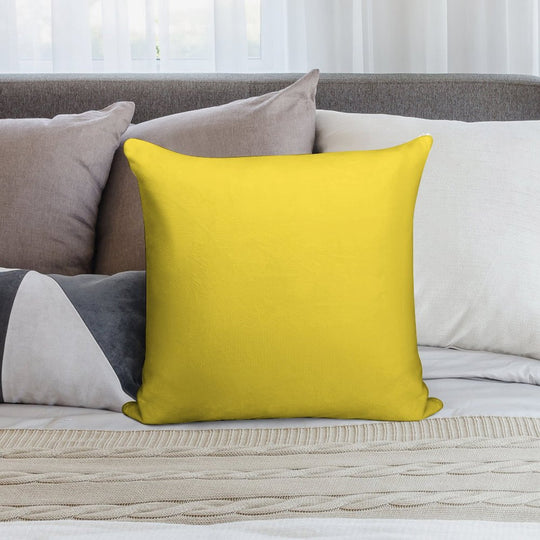 PLAIN SOLID BANANA YELLOW - 100 SHADES OF YELLOW ON OZCUSHIONS Soft Skin-Friendly Throw Pillow