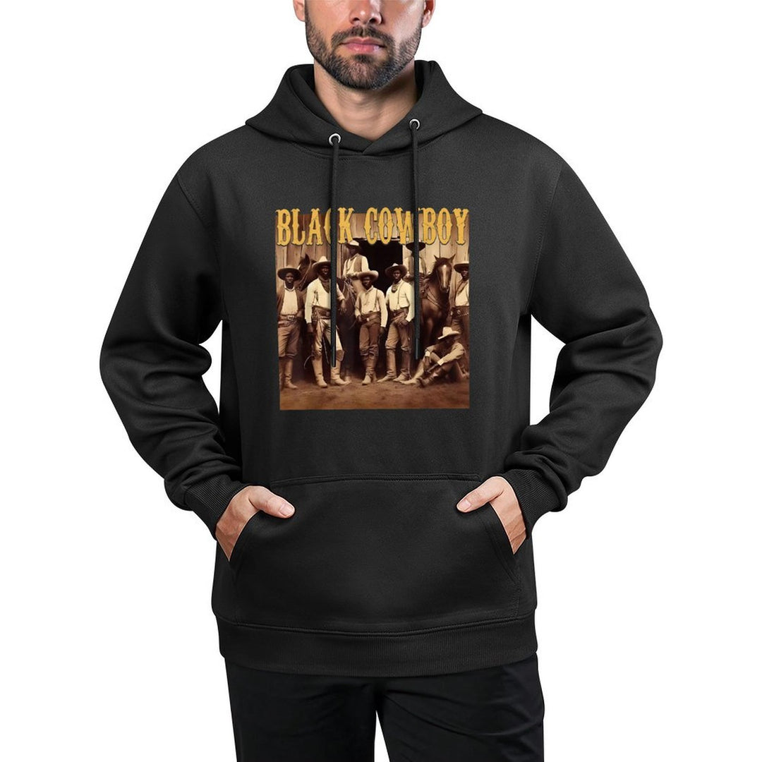 Black Cowboy Western Rodeo Melanin Black History Men Shape Retention Hoodie