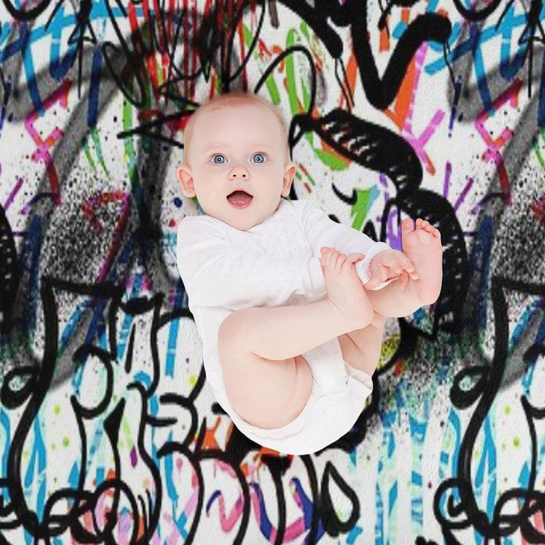 Graffiti Seamless Design. Urban Art. Wrinkle-free Throw Blanket