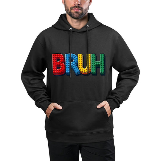 Play Building Blocks Bruh Funny Kids Boys Saying Brick Build Shrink-Resistant Hoodie