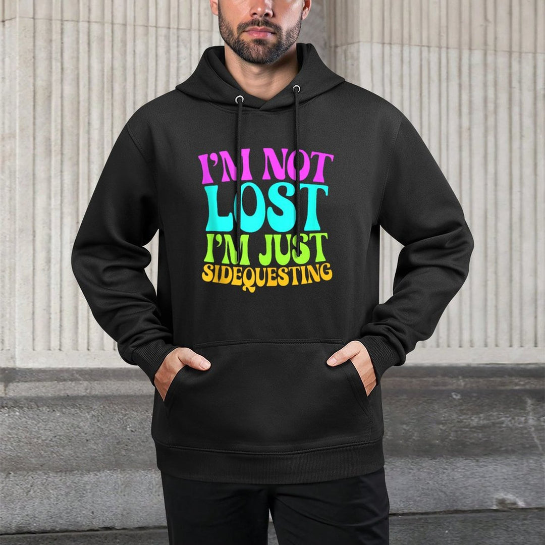 I’m Not Lost, I’m Just Sidequesting – Funny Rave EDM Groovy Breathable Fabric Hoodie