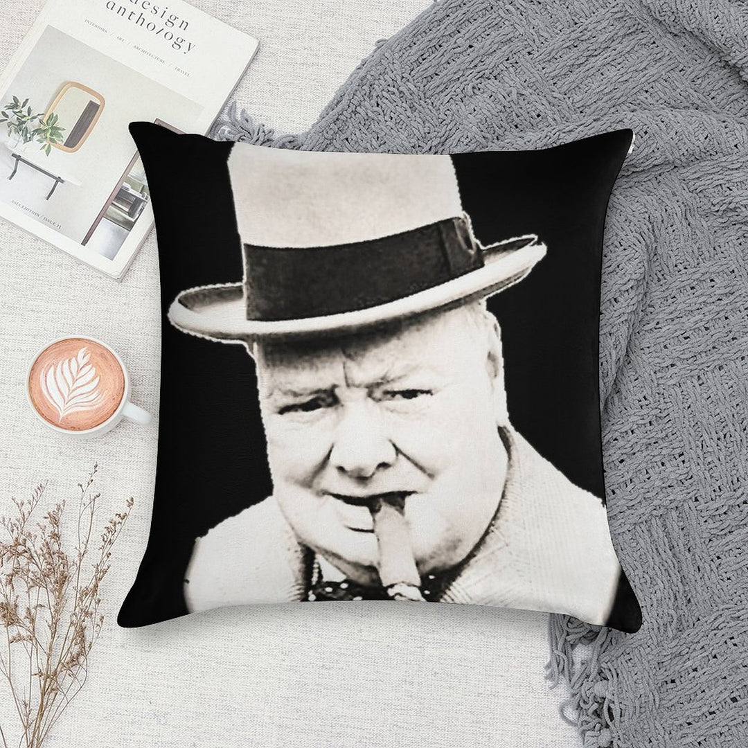Wiston Churchill Face Soft Multiple Sizes Throw Pillow