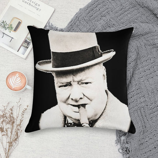 Wiston Churchill Face Soft Multiple Sizes Throw Pillow