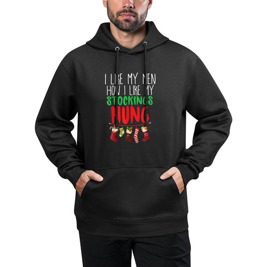 I Like My Men How I Like My Stockings Hung Christmas Adjustable Hood Hoodie