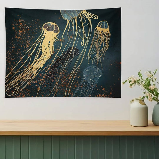 Metallic Jellyfish Tapestry