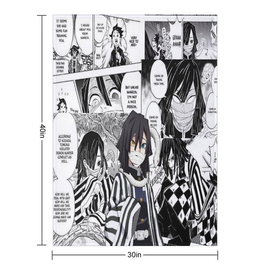 Iguro Obanai Machine-washable Throw Blanket