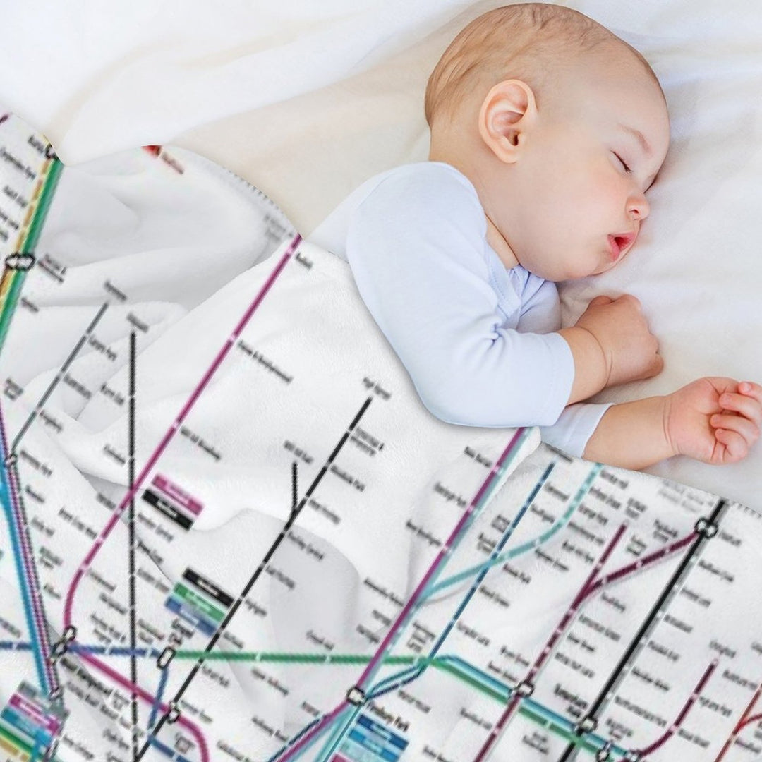 London AllRail Map Lightweight Throw Blanket