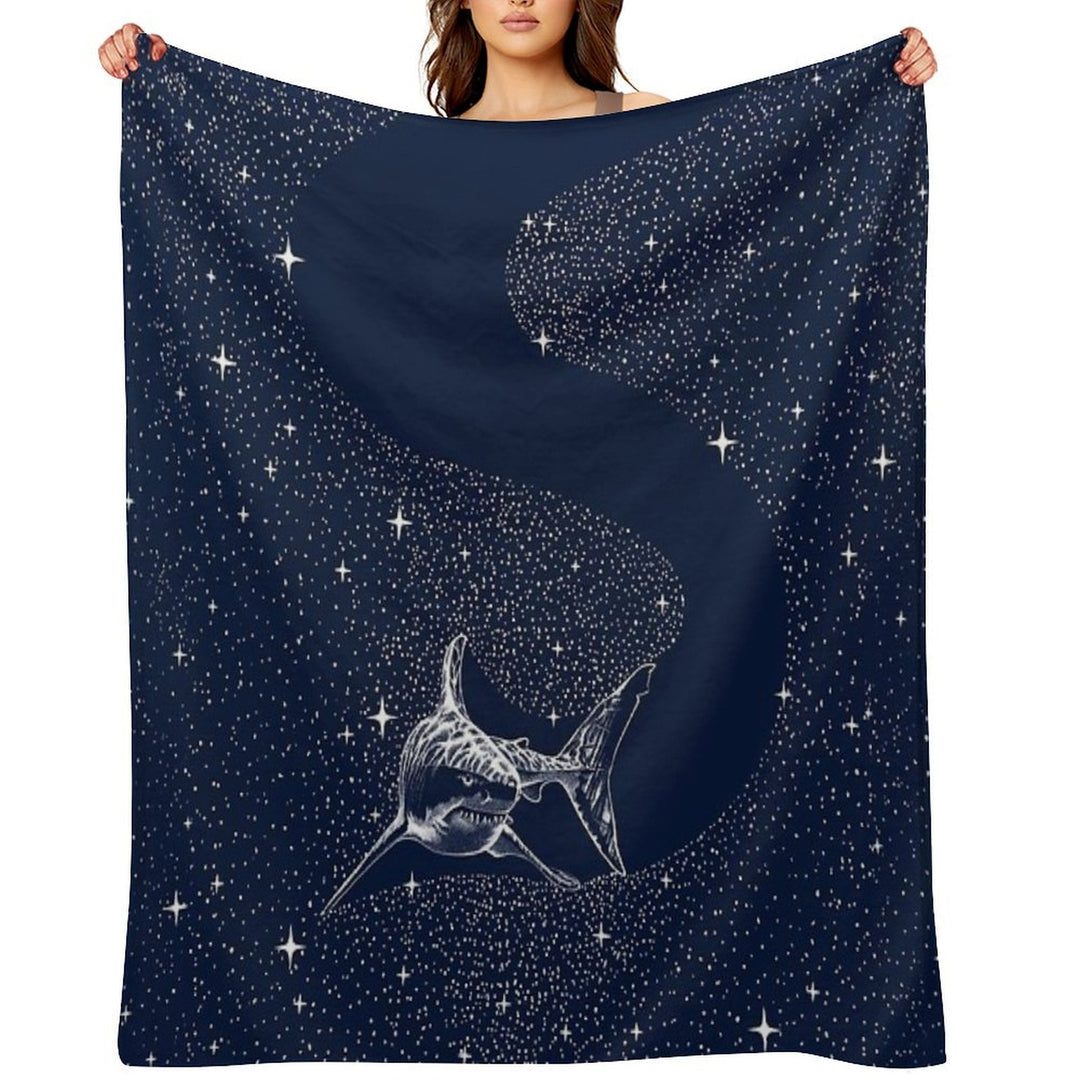 Starry Shark Travel-friendly Throw Blanket