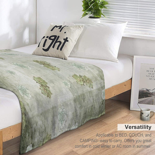Sage Green Wallflowers Anti-pilling Throw Blanket
