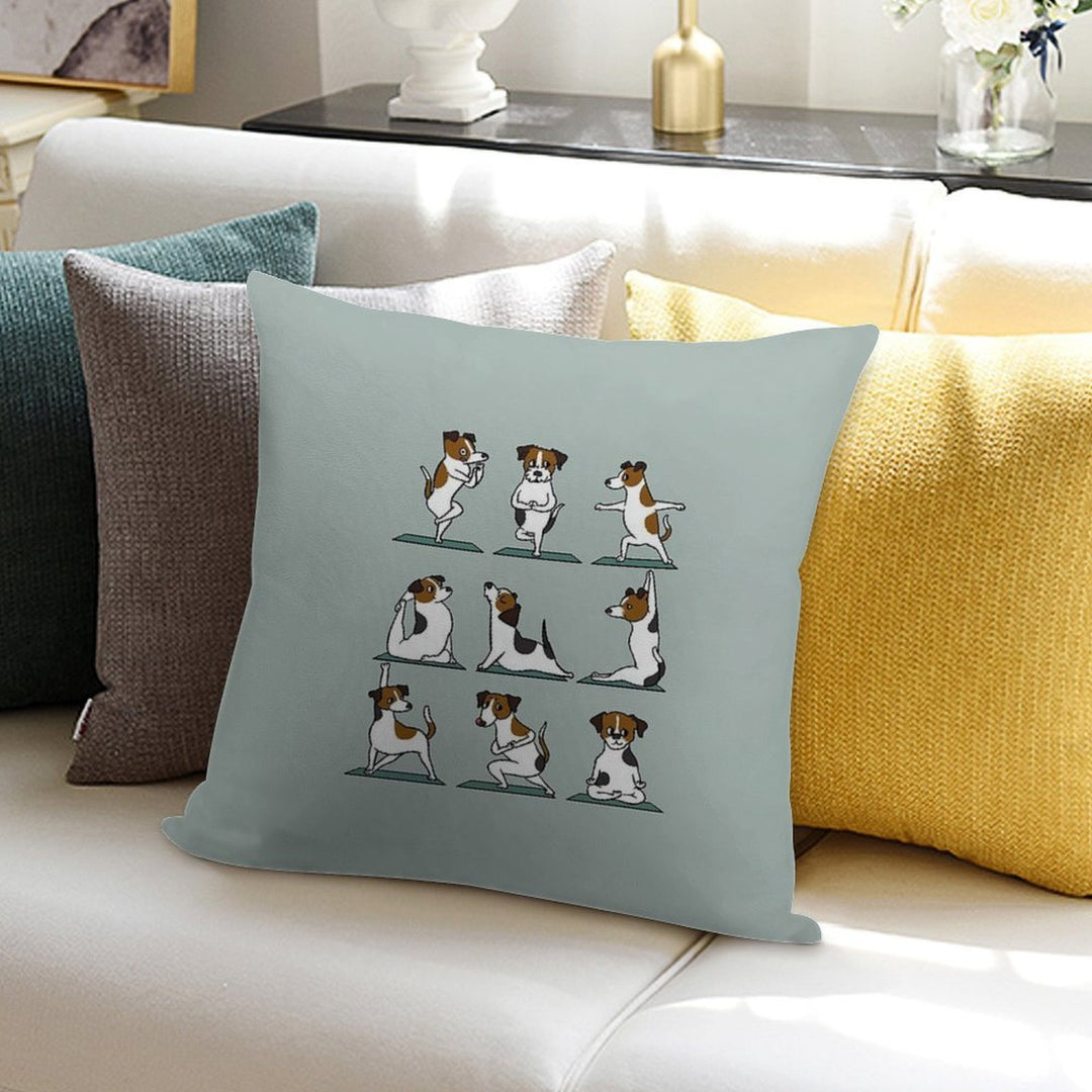 Jack Russell Terrier Yoga Soft Reinforced Edging Throw Pillow