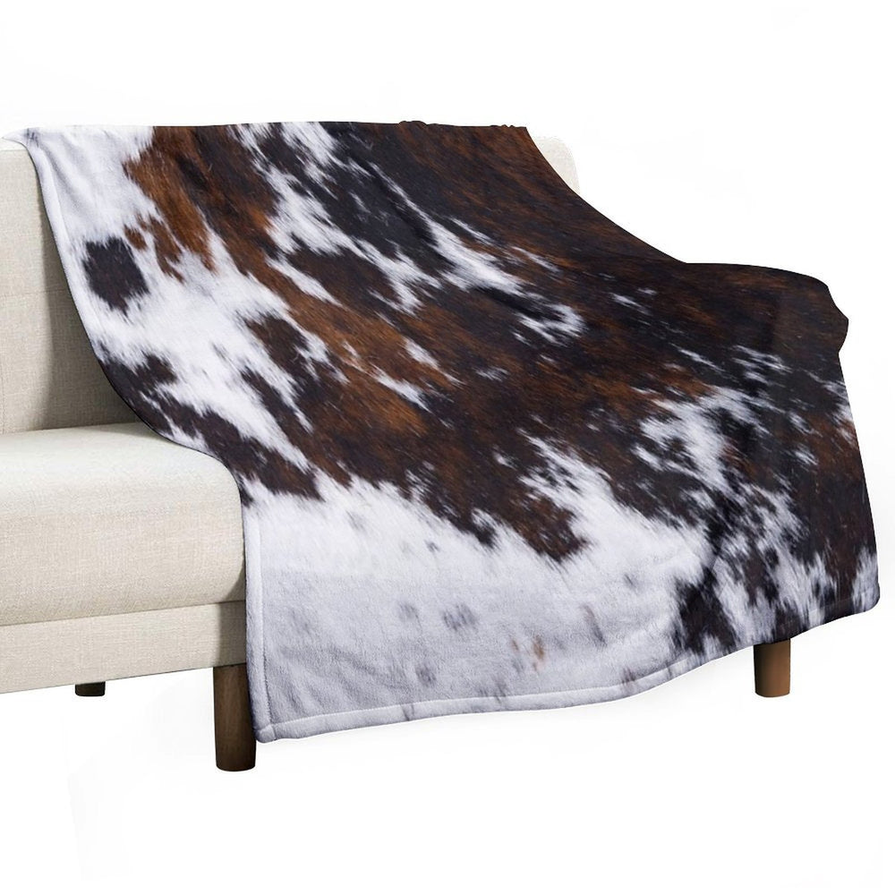 Wanderlust Cow Art Machine-washable Throw Blanket