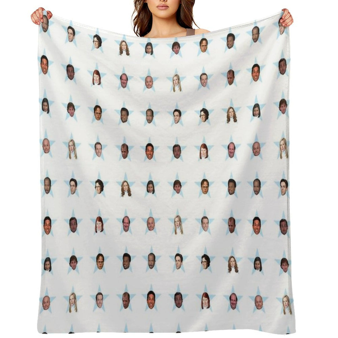 The Office Cast Star Stickers Travel-friendly Throw Blanket