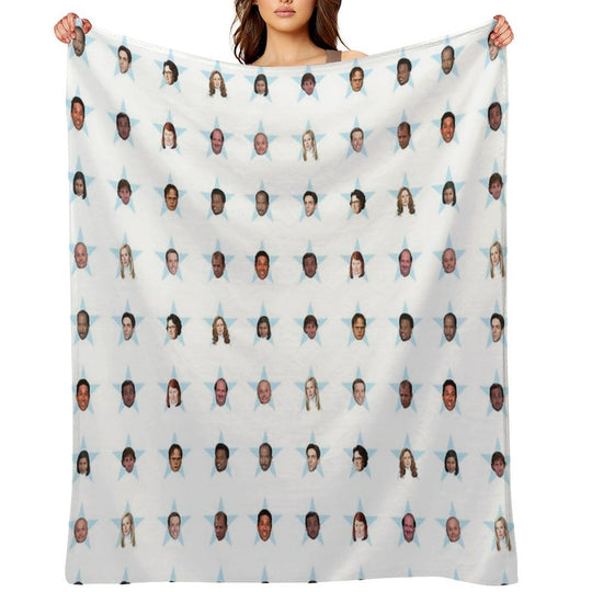 The Office Cast Star Stickers Travel-friendly Throw Blanket
