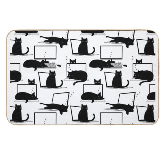 Cats Sitting on Laptops  Pet-Safe Bath Mat