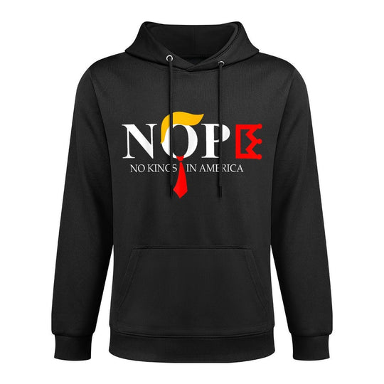 No Kings Nope Protest Sign Horizontal Cotton-Polyester Blend Hoodie