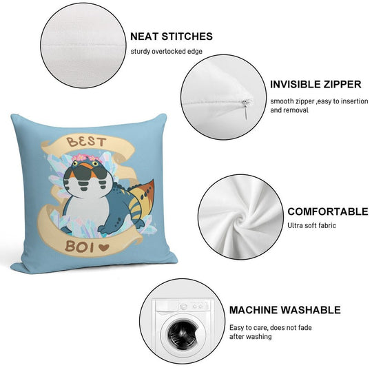 Dodogama Best Boi (MonHun World) Soft Easy Maintenance Throw Pillow