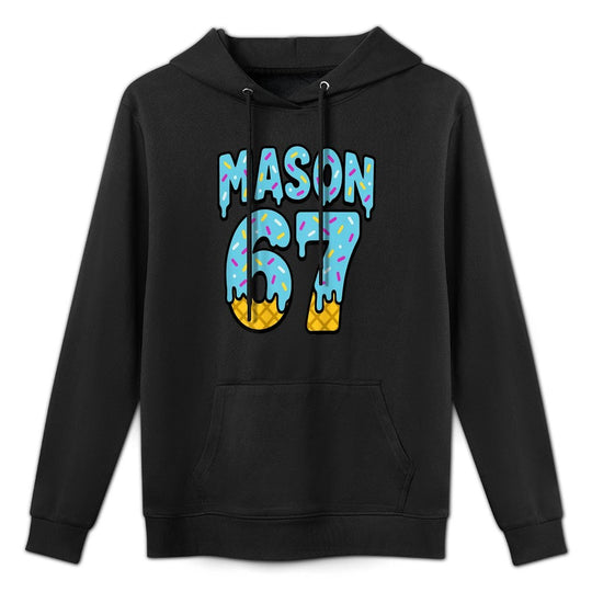 Six Seven Ice Cream Drip Mason 67 Meme Halloween (On Back) Moisture-Wicking Hoodie