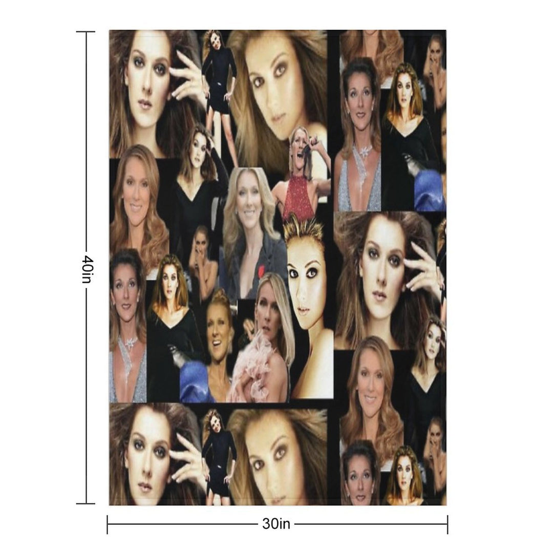 Celine Dion Collage Wrinkle-free Throw Blanket