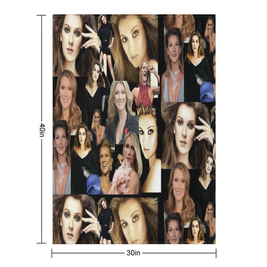 Celine Dion Collage Wrinkle-free Throw Blanket