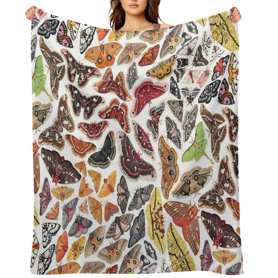 Saturniid Moths of North America Pattern Gift-ready Throw Blanket