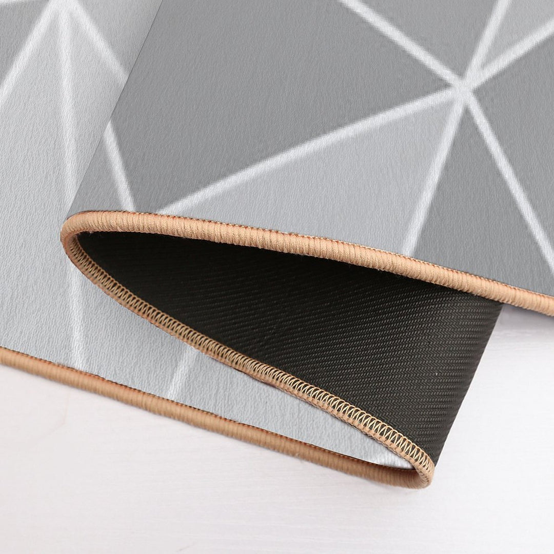 Geo Pattern (Silver Sand And White)  Pet-Safe Bath Mat