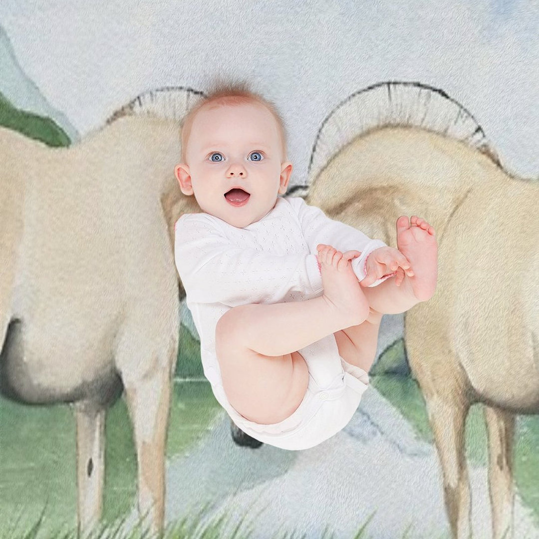 Norwegian Horses in A Fjord Landscape Plush Throw Blanket