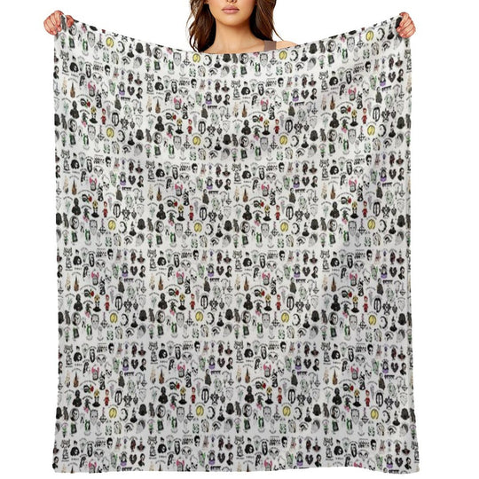 Ghost Collage Design Easy Care Throw Blanket