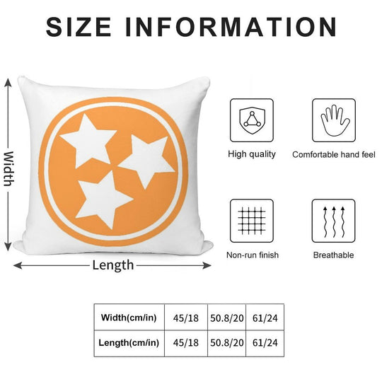 Orange Tristar Soft Short Plush Fabric Throw Pillow