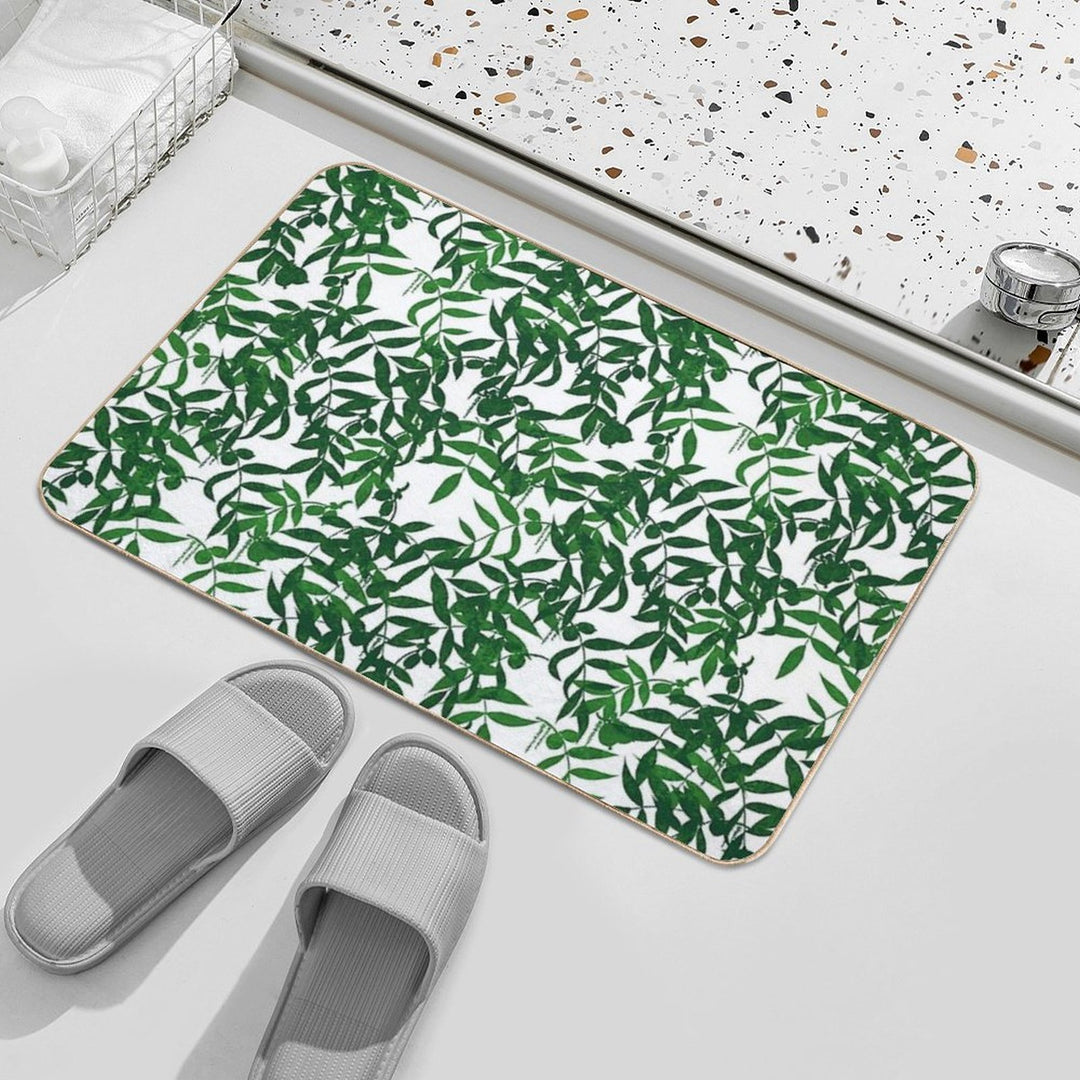 Hickory Haven - White & Green  Multi-Purpose Bath Mat