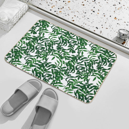 Hickory Haven - White & Green  Multi-Purpose Bath Mat
