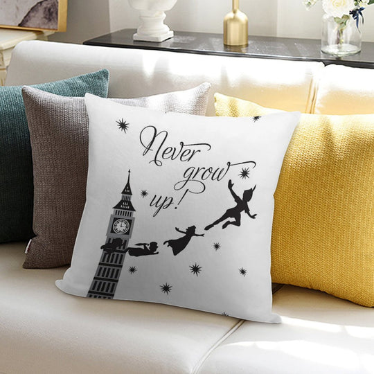 Peter Pan - Never Grow Up Soft Bedroom Essential Throw Pillow