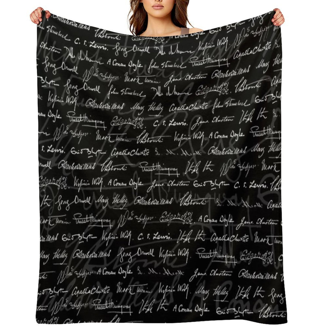 Literary Giants Pattern Wrinkle-free Throw Blanket