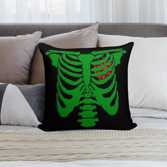 Green Skeleton Soft Easy Maintenance Throw Pillow
