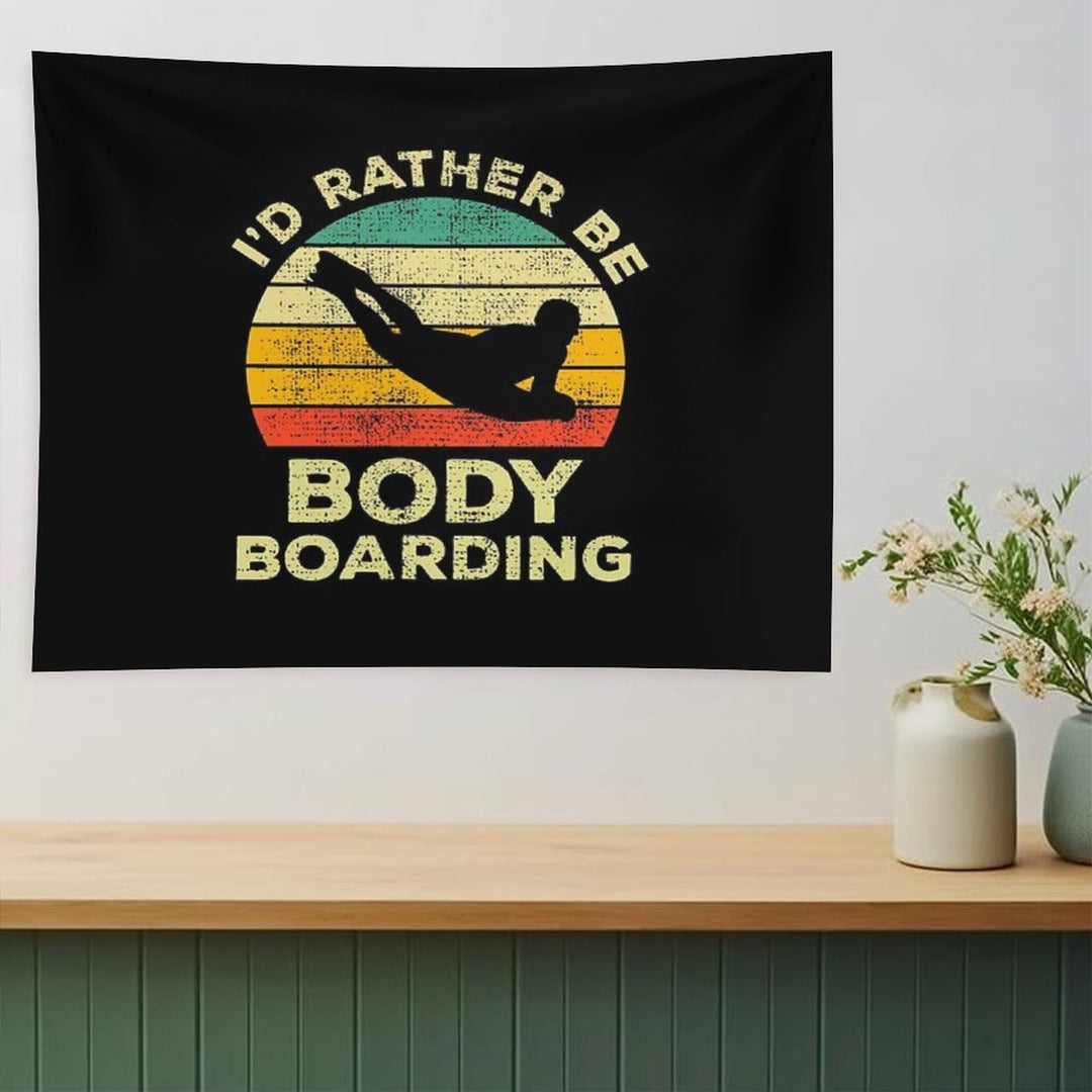 I’d Rather Be Body Boarding Bodyboarding Vintage Gift For Body Boarders Tapestry